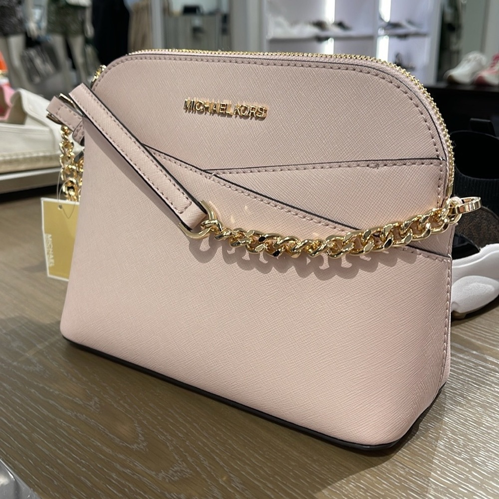 MICHAEL KORS 
Jet Set Travel Medium Dome Crossbody Bag XCROSS XBODY
Powder Blush - Picture 15 of 16